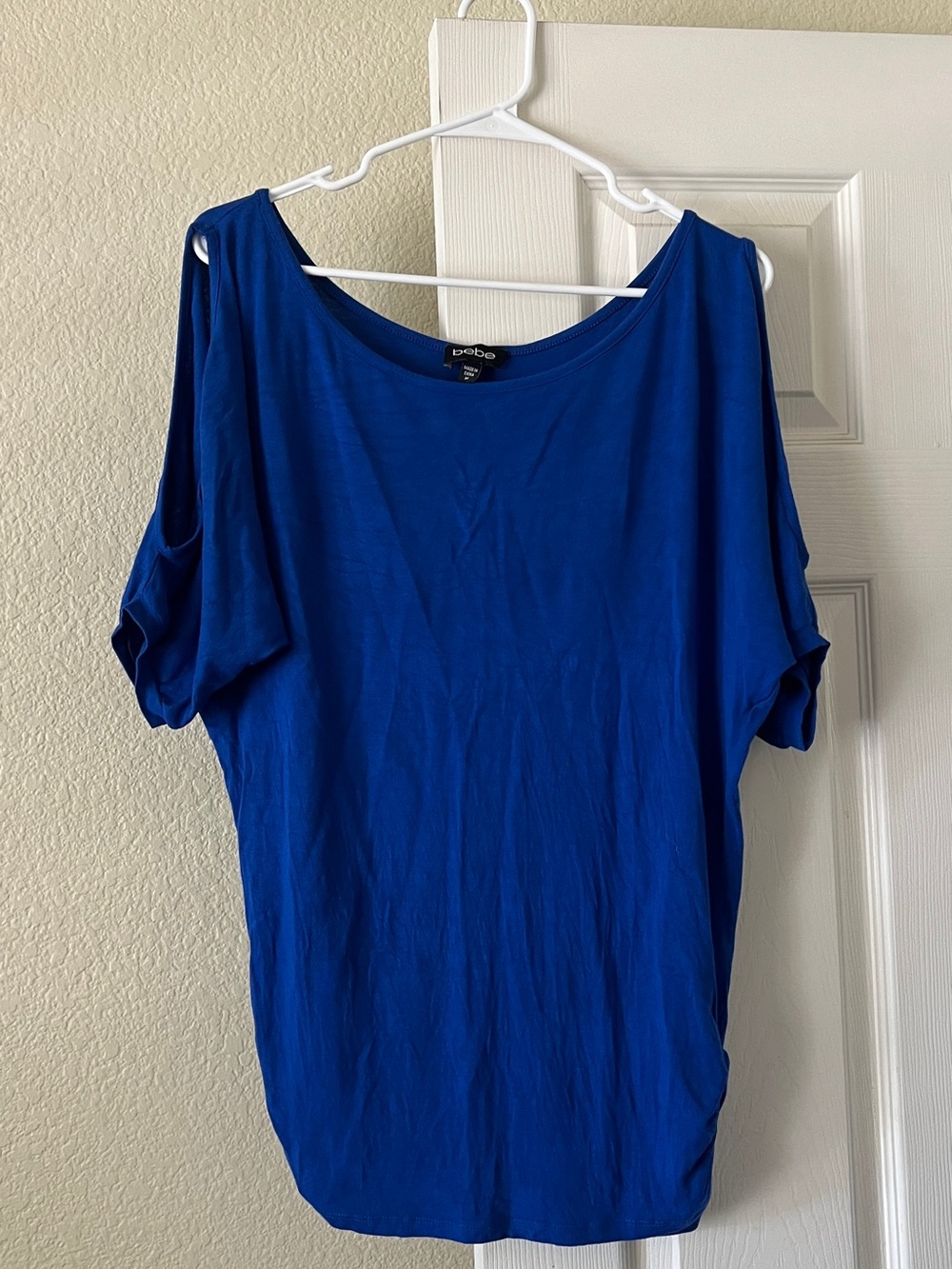 Vintage bebe Royal Blue Cold-Shoulder Dolman Top